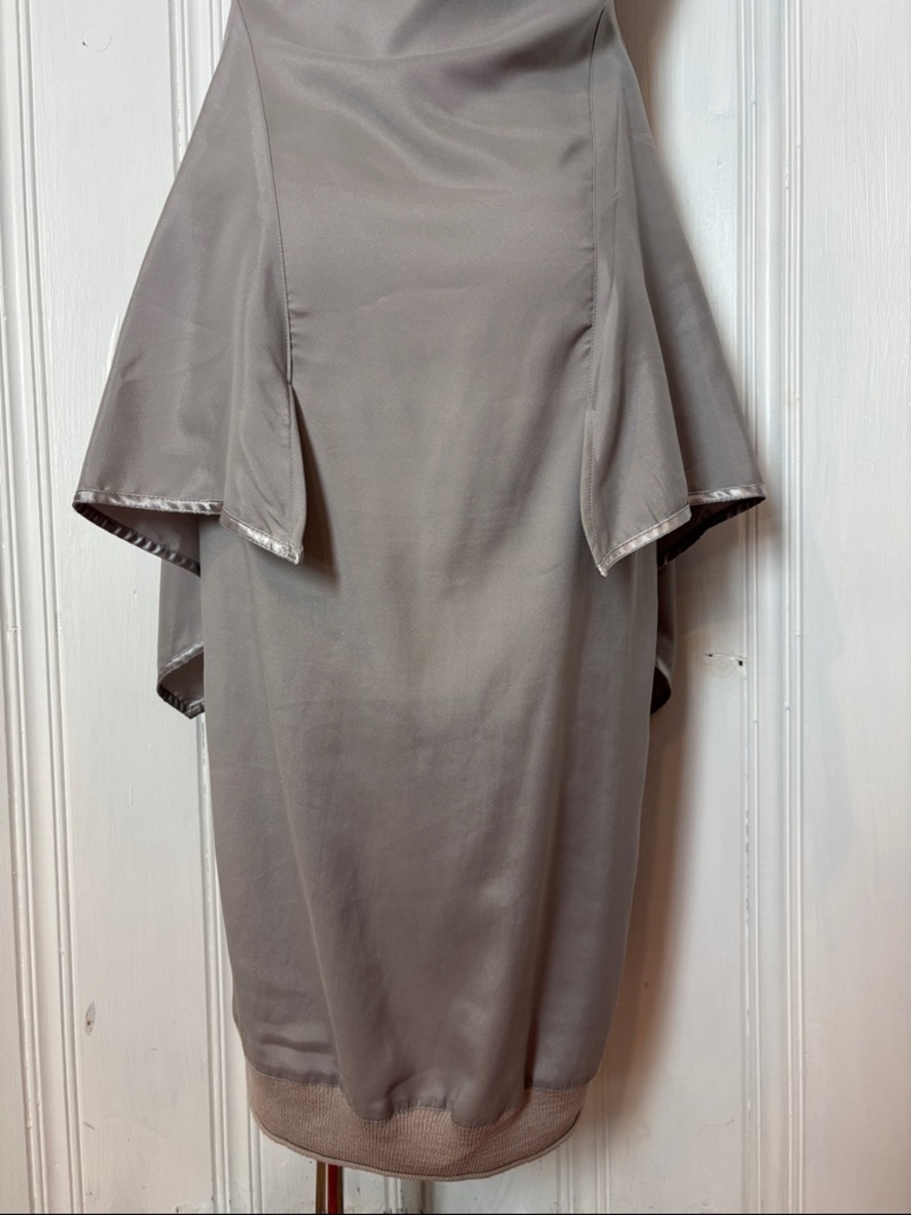 LAUREN VIDAL Designer Light Gray Layered Balloon Hem Dress - Size S - Picture 7 of 10